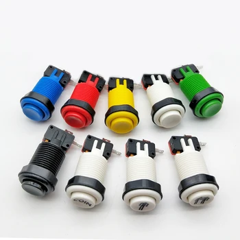 

Free shipping 6PCS/lot 28mm Mounting Hole Arcade push button American style 6 Color available For Arcade Game/Cocktail Happ