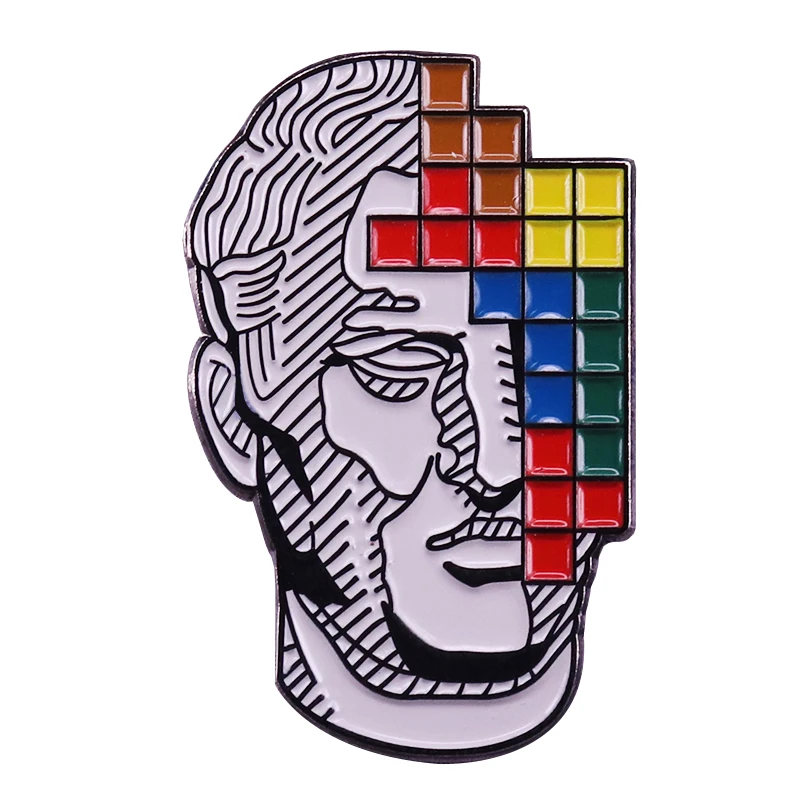Tetris штифты с отворотами ретро геймерский притягательный веер хороший подарок