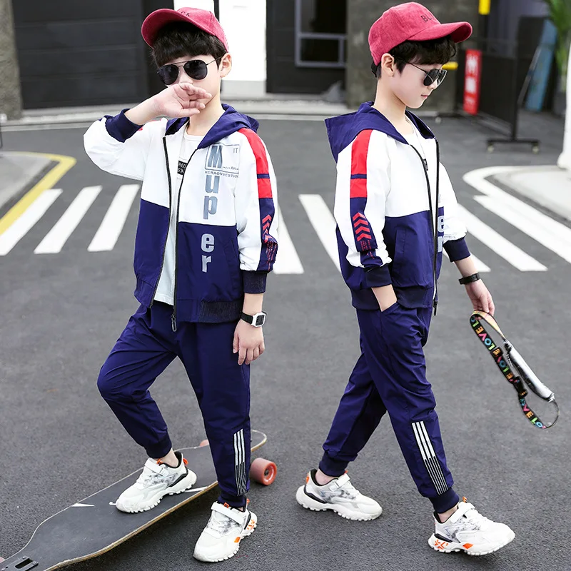 

CHILDREN'S Garment BOY'S Autumn Clothing Set 2019 New Style Big Virgin Boy Spring And Autumn Sports Western Style Two-Piece Set