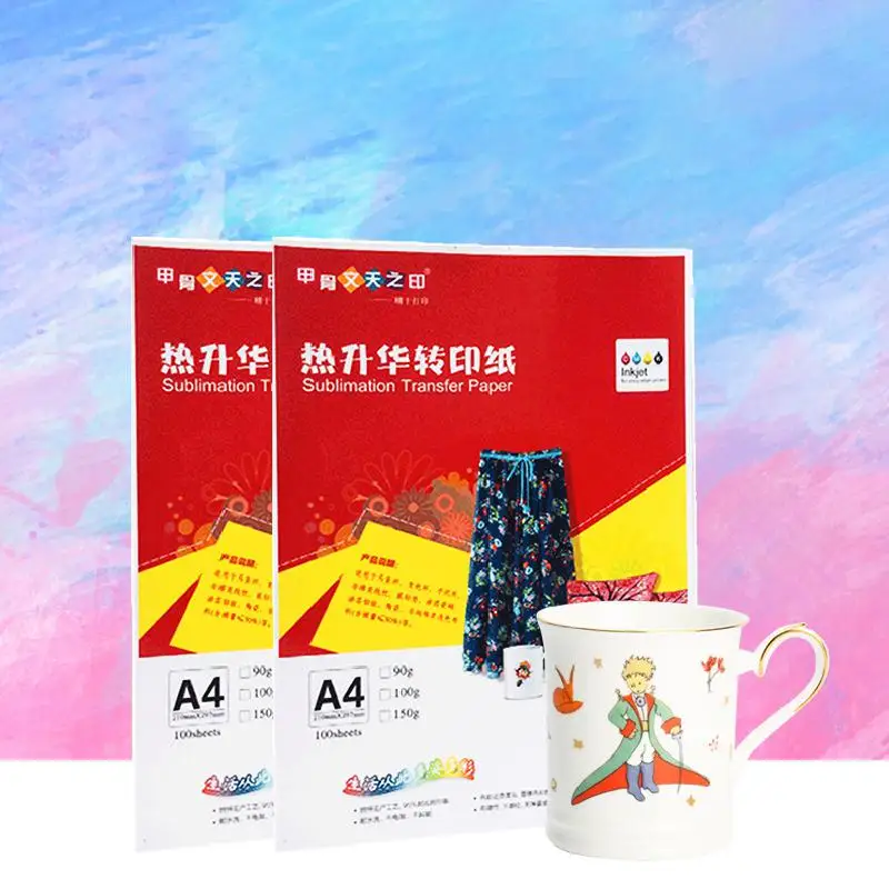 Dye 100 Sheets Heat Transfer Paper For Modal Color Mugs Printing A4 Sublimation 