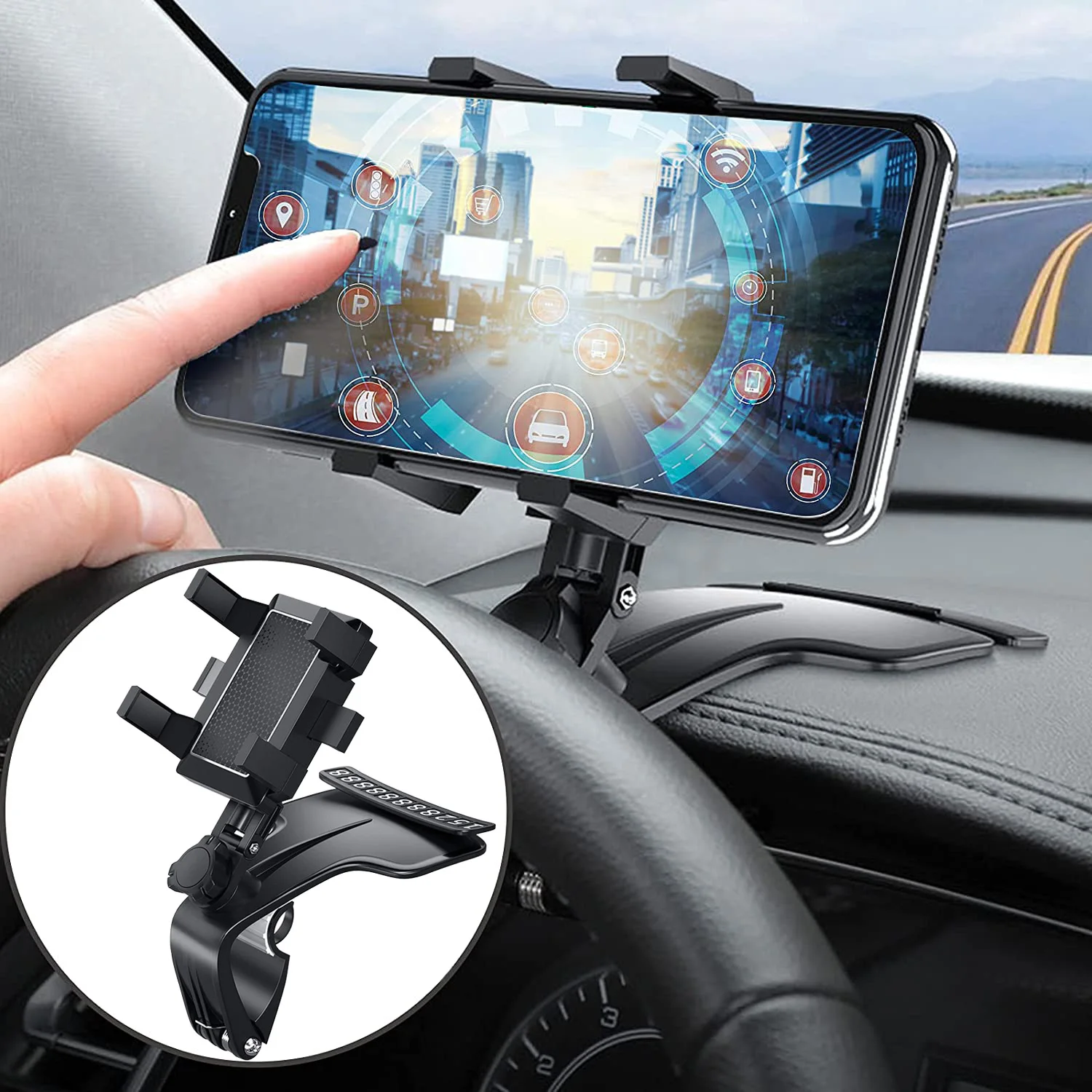 Car Phone Mount 360 Degree Rotation Dashboard Cell Phone Holder For Car ...