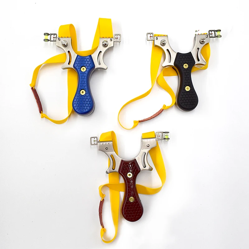 Stainless Steel Slingshot, Outdoor Hunting Catapult, ABS Patch Handle, Flat Rubber Band, Slingshot Accessories