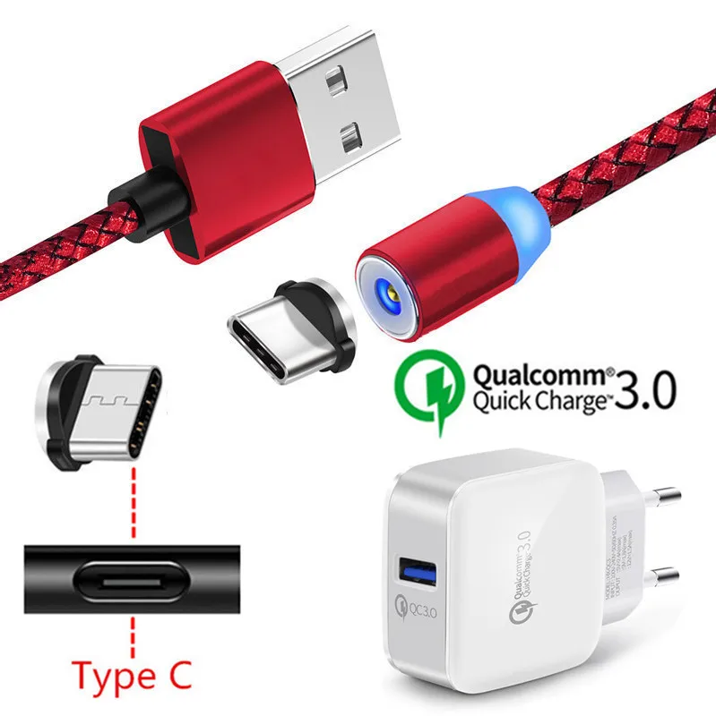 

Magnetic Type C Magnet Charge Cable For Samsung S8 A40 A5 A7 2017 LG G5 G6 ZTE Axon 7 M2 Nubia Z17 Mini QC 3.0 USB Fast Charger