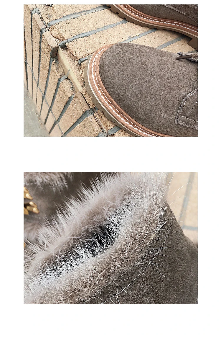 Botas mujer/; Повседневная Теплая обувь; женские Ботинки martin; модные брендовые женские ботинки из натуральной кожи с мехом; черные ботинки с перекрестной шнуровкой