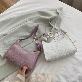 

Crocodile Pattern Women Shoulder Bag Solid Armpit Bag Ladies Subaxillary Bags Female Travel Underarm Pouch Messenger Handbag