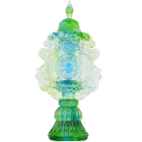 Multicolor Ancient Glass Combination Eight Auspicious Ornaments Tantric for Buddha Auspicious Eight Treasures Collection Tibetan Buddhism - Цвет: Multicolor