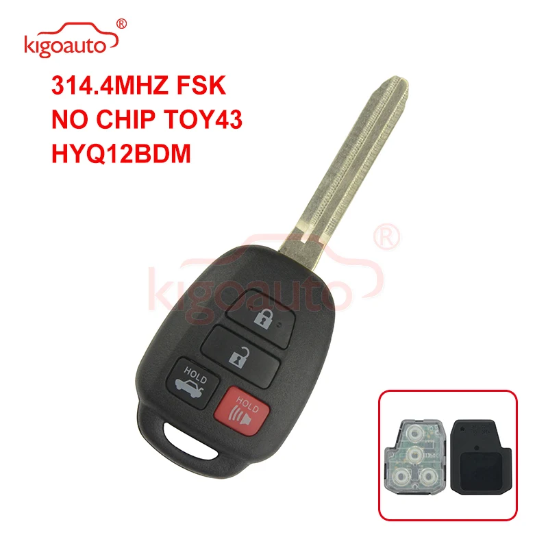 

Kigoauto 89070-06421/06420 Remote key 4 button 314.4Mhz for Toyota HYQ12BDM+no chip