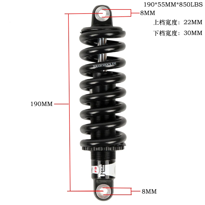 MTB велосипед задний амортизатор бампера Весна Металлический амортизатор горные вертикальную стойку раму поворотную ось горного велосипеда задний амортизатор 165/190 мм* 550/650/750/850LBS