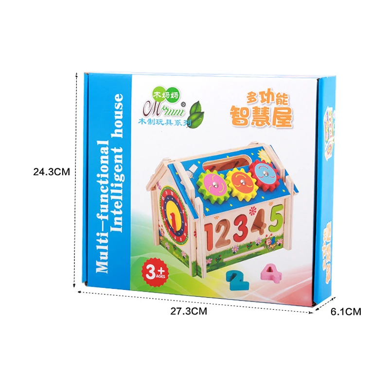 Crianças de Madeira Bloco de Brinquedo Quebra-cabeça Casa Geometria Número Forma Educacional Montar Blocos Brinquedo Conjunto Inteligência Crianças Presente 10 Crianças de madeira bloco de brinquedo quebra-cabeça