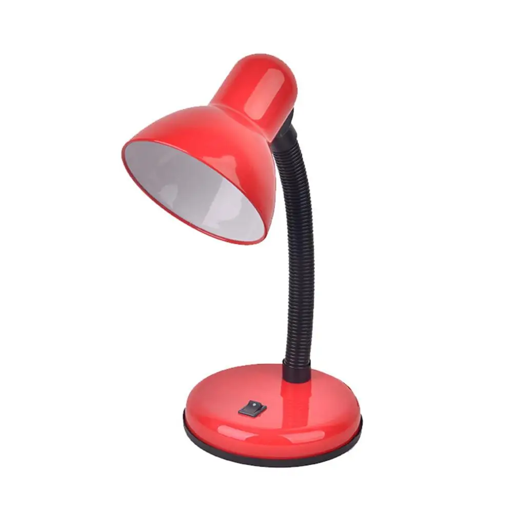 Reading Light 180 Degrees Rotated Desk Lamp Hose Clip Table Lamp Portable Night Light Physical Push-type Switch&Eye Protection - Цвет корпуса: Красный