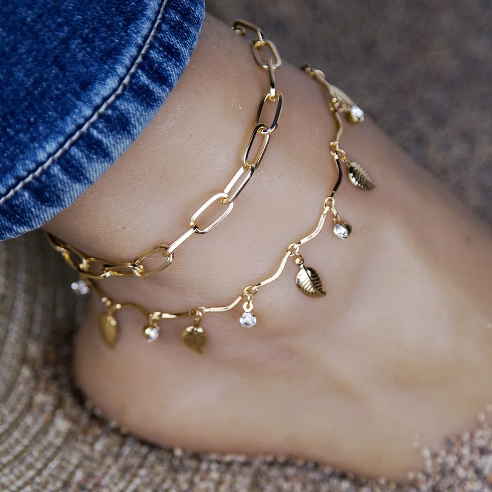 Vintage Bohemia Anklets For Women Gold Color Multilayer Chain Ankle Bracelet Foot Jewelry Beach Accessories Vintage Bohemia Anklets For Women Gold Color Multilayer Chain Ankle Bracelet Foot Jewelry Beach Accessories