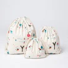 Женский хлопковый льняной башенный мешок с кулиской с принтом, сумка для хранения кофе, тканевая Повседневная сумка для дома и путешествий, складная дамская сумочка для монет