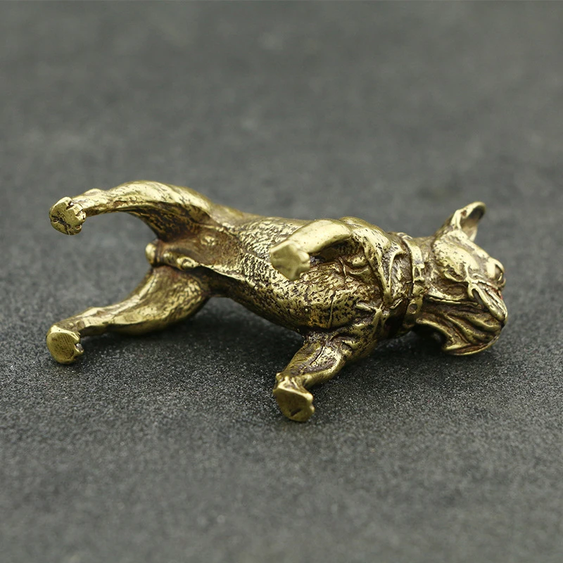 Charm Dog Pendant Necklace Statue Crafts Ornament Figurine Hanging Accessories Vintage Brass Home Office Car Desk Decoration