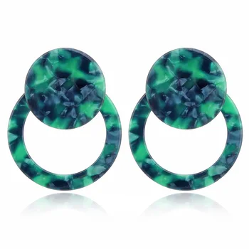 

studs star earrings retro fashion new jewelry temperament women double round earrings geometric acrylic ear nails 2020 new