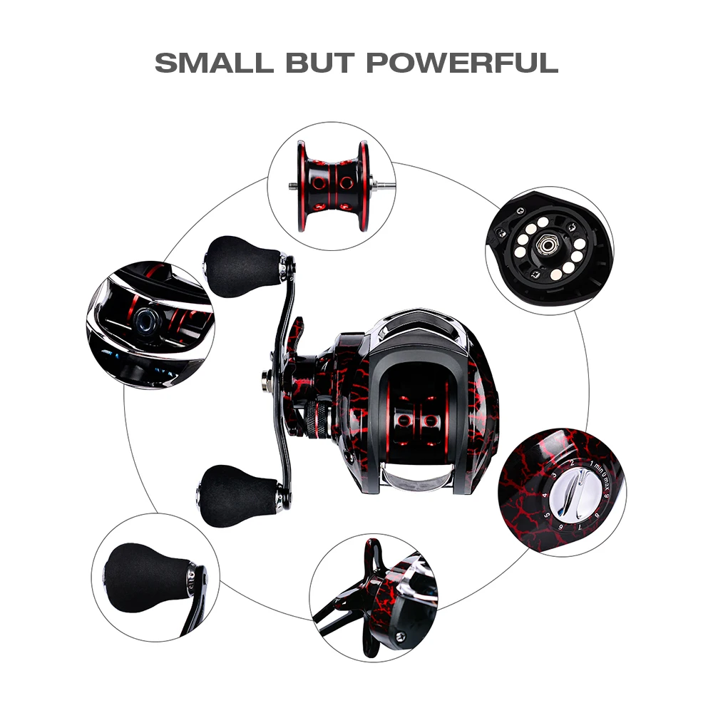 PRO BEROS DW121 7.1:1 Baitcasting Fishing Reel Bait Casting Reels Metal Fishing Reel Aluminum Alloy 18+1BB Spool 10KG Max Drag PRO BEROS DW121 7.1:1 Baitcasting Fishing Reel Bait Casting Reels Metal Fishing Reel Aluminum Alloy 18+1BB Spool 10KG Max Drag