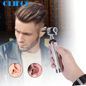 

OLIECO Medical LED Light Otoscope Pen Portable Ear Endoscope Magnifier Mirror Clinical Ear Care Tool Diagnostic Ear Cleaner Set