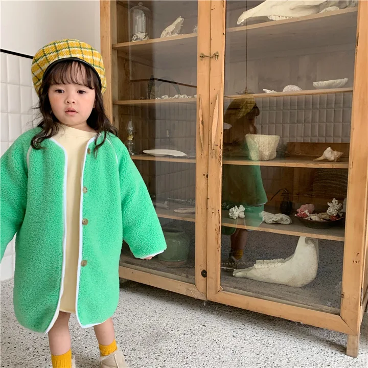 Г., корейский стиль, утепленное флисовое пальто для мальчиков и девочек зимняя модная куртка для маленьких девочек детская одежда От 1 до 6 лет