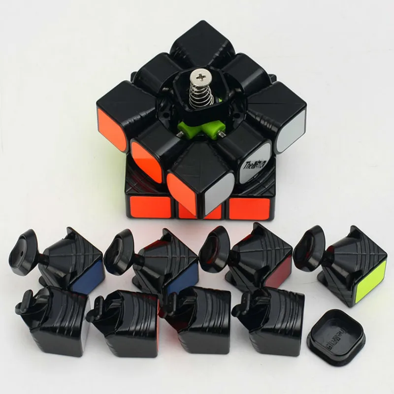 QiYi Valk3 Magic Нео Куб 55,5 мм Размеры 3x3 профессиональный Скорость кубик, для соревнований, кубики Игрушка Черный Stickeless головоломка магический куб