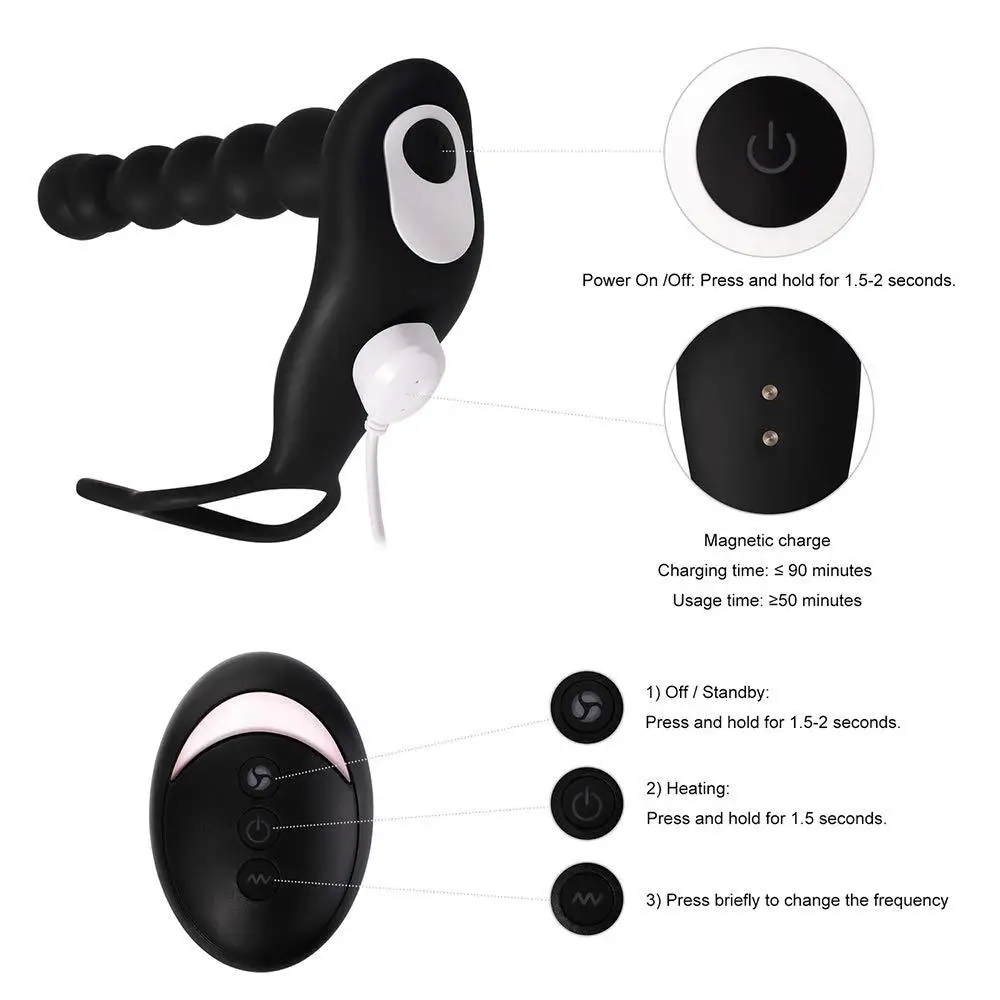  G Spot Cock Ring Wearing Anal Plug Remote Control Dual-use Vibration Butt Plug Prostate Massage Fiv