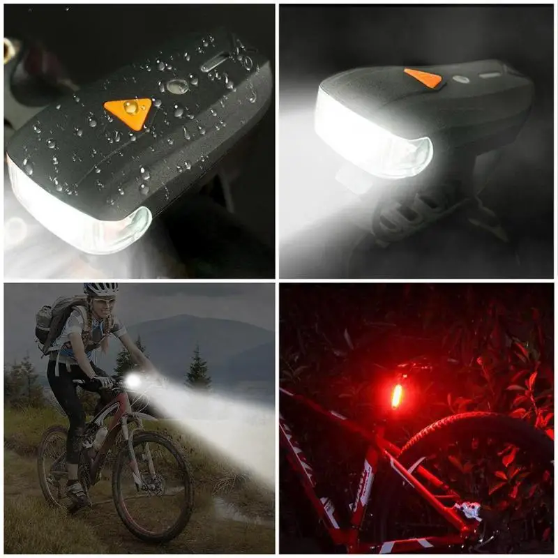 400LM Смарт MTB велосипед передний свет USB перезаряжаемые с задние фары для велосипеда