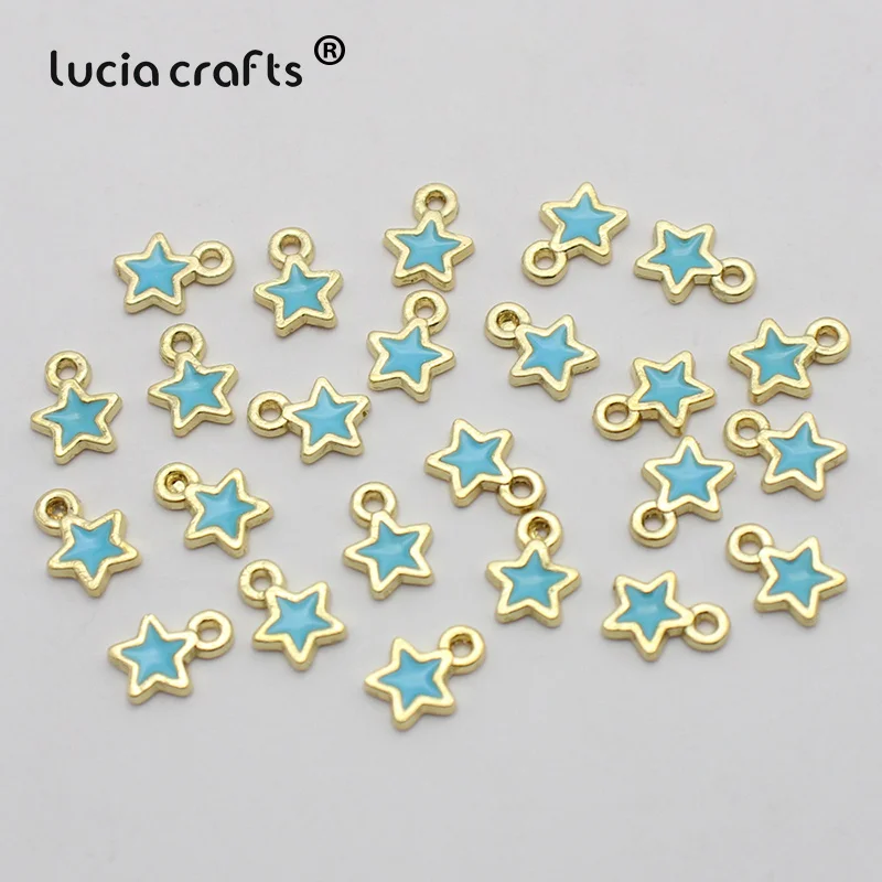 25pcs 7*9mm Cute Enamel Star Pentagram Charms Alloy Pendants DIY Fashion Bracelet Necklace Jewelry Making Finding Accessories - Цвет: Color 3