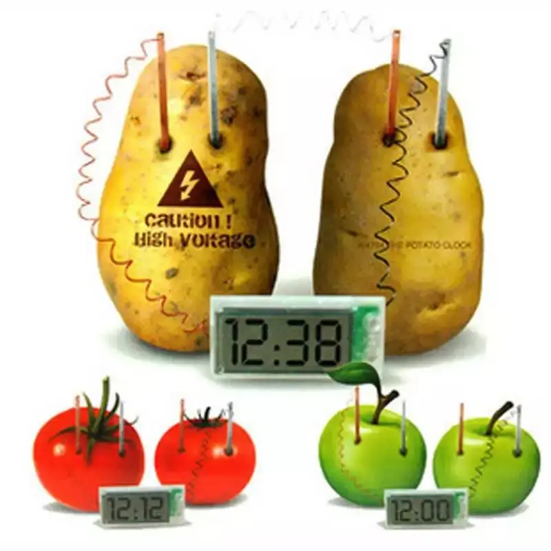 

Green Power Supply Potato Clock Power Generation Energy with Numbers Clock Power Generation Alarm Clock Creative Science Experim