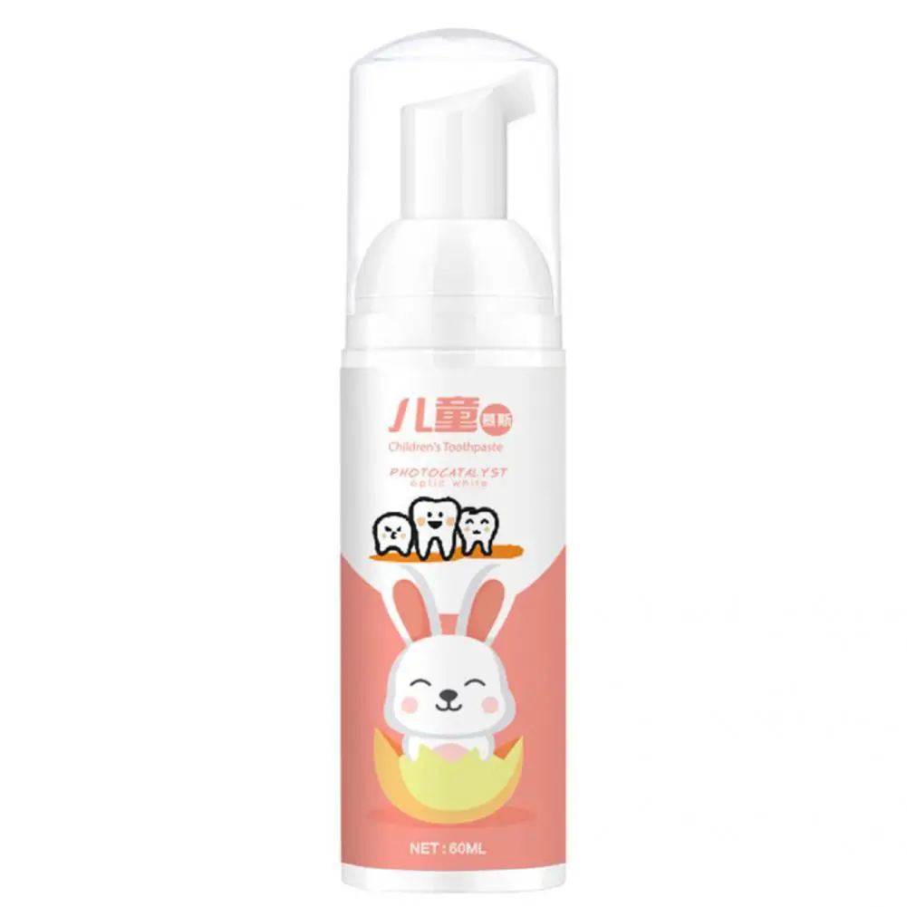 60ml Kids Foam Toothpaste Stain Removal Teeth Mouth Cleaning Tooth Toothpaste Paste Stain Care Whitening Dental Tool Baby Mousse