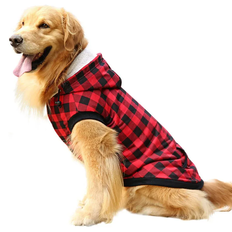 Ropa de Perro Para otoño e invierno, abrigo de dos patas a cuadros con estampado de Perro grande imponente, Perro Labrador, Samoyed Husky, Ropa Para Perro