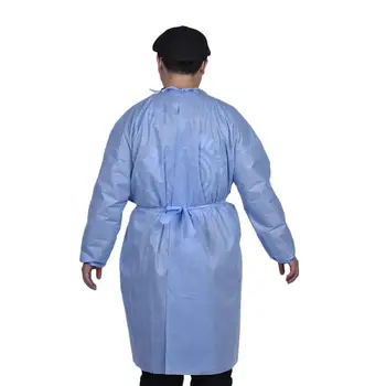 

10 Pcs Sanitary Protection Jumpsuit Hazmat Suit Zip Isolation Protective Coveralls Disposable Factory Hospital Safety Clothing