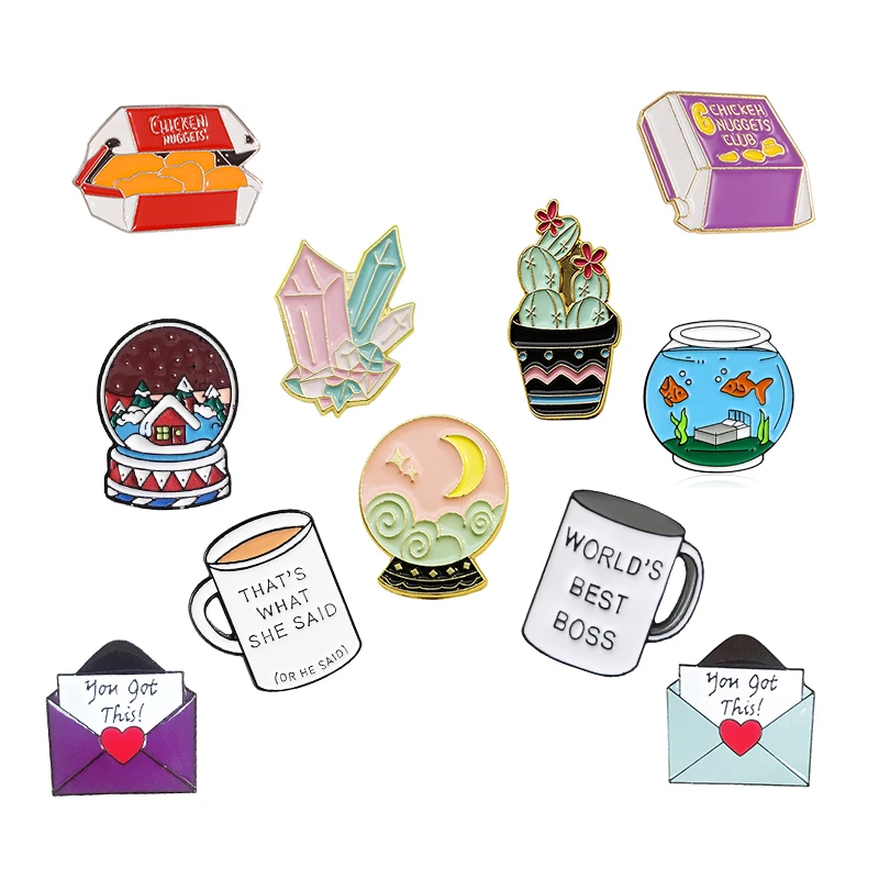 エナメルとクリスタルボールのブローチ エナメルフローラルパターン コイル ポーチ バレンタインデーのギフト ブローチ Aliexpress