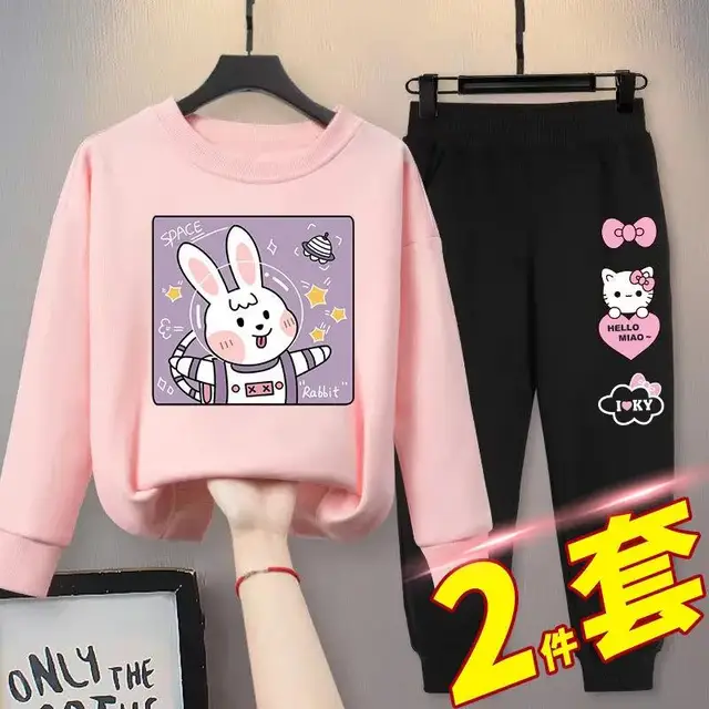 2022 New Children Girls Clothes Sets Autumn Spring Long Sleeve Sweater + Pants Fashion Kids Clothing Suits Boutique Tracksuit A1