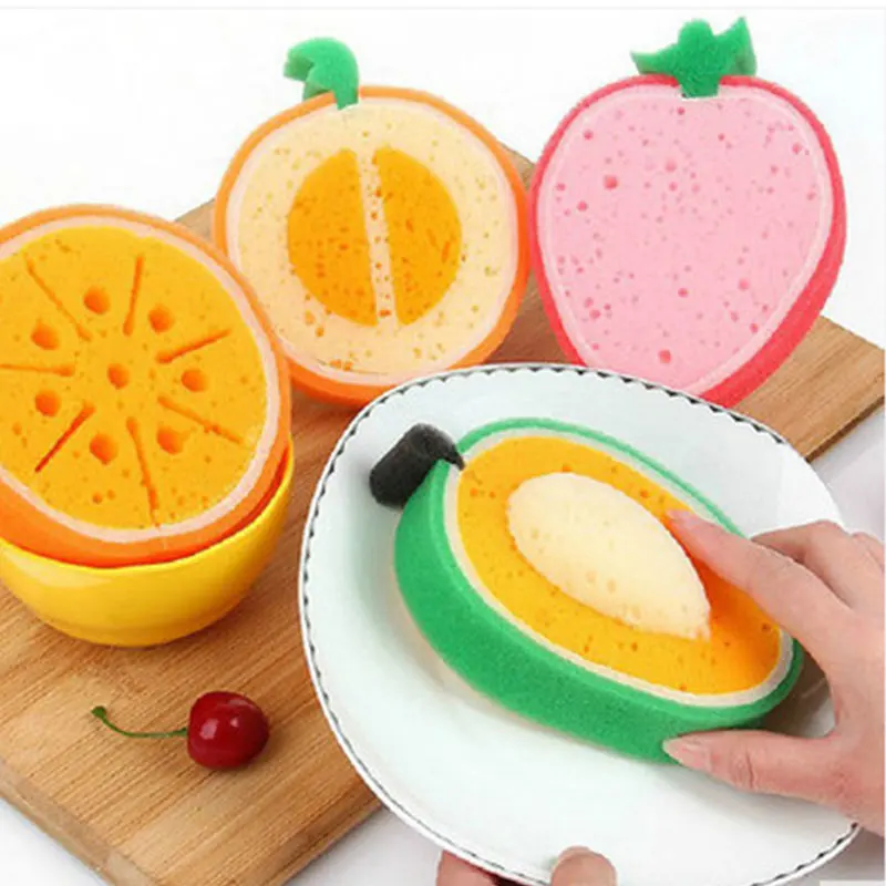 Kitchen Fruit Sponge Efficient Clean Dish Cloth Scouring Pads Cleaning Accessories Tool | Дом и сад