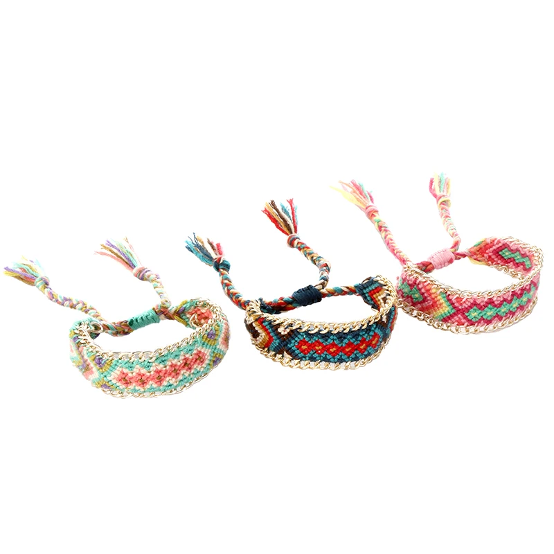 Bransoletki damskie pulseras богемный Бохо Браслет Дружбы ручная работа Плетеный Хлопок