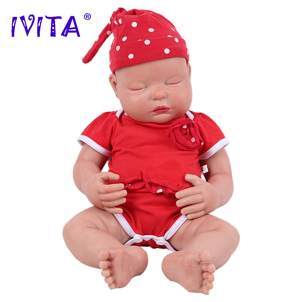 IVITA WG1510 47см 3.67кг Реалистичная силиконовая реборн кукла игрушка с закрытыми