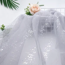 Тюлевое платье-пачка с блестящим принтом, свадебное украшение, вуаль, лазер, сделай сам, для рукоделия, на день рождения, для вечеринок, для пришивания куклы, детское платье, сетчатая ткань