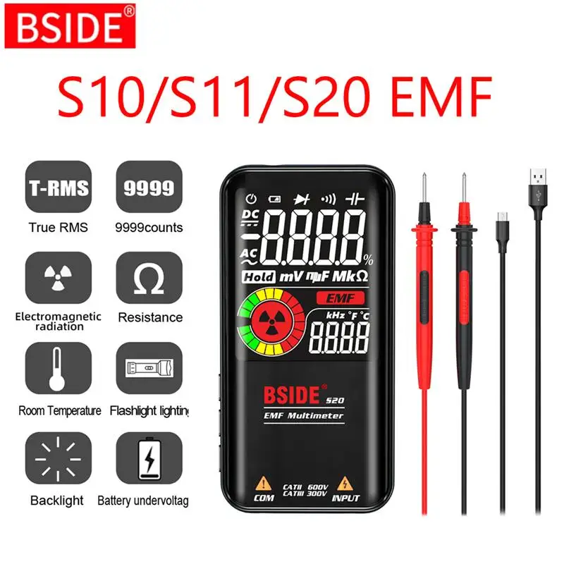 Цифровой мультиметр BSIDE S10 S11 S20 EMF-тестер профессиональный Интеллектуальный