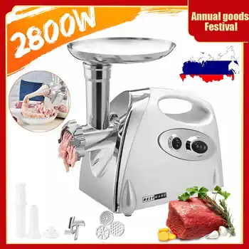 

2800W Electric Meat Grinders Stainless Steel Powerful Electric Grinder Sausage Stuffer Meat Mincer Slicer for Kitchen Appliance