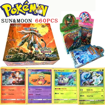 

2020 Latest 660pcs Pokemon Card Sun and Moon Edition Gx Giant Cards Kids Gift Box Toy 20 Bags Trade Game Toys