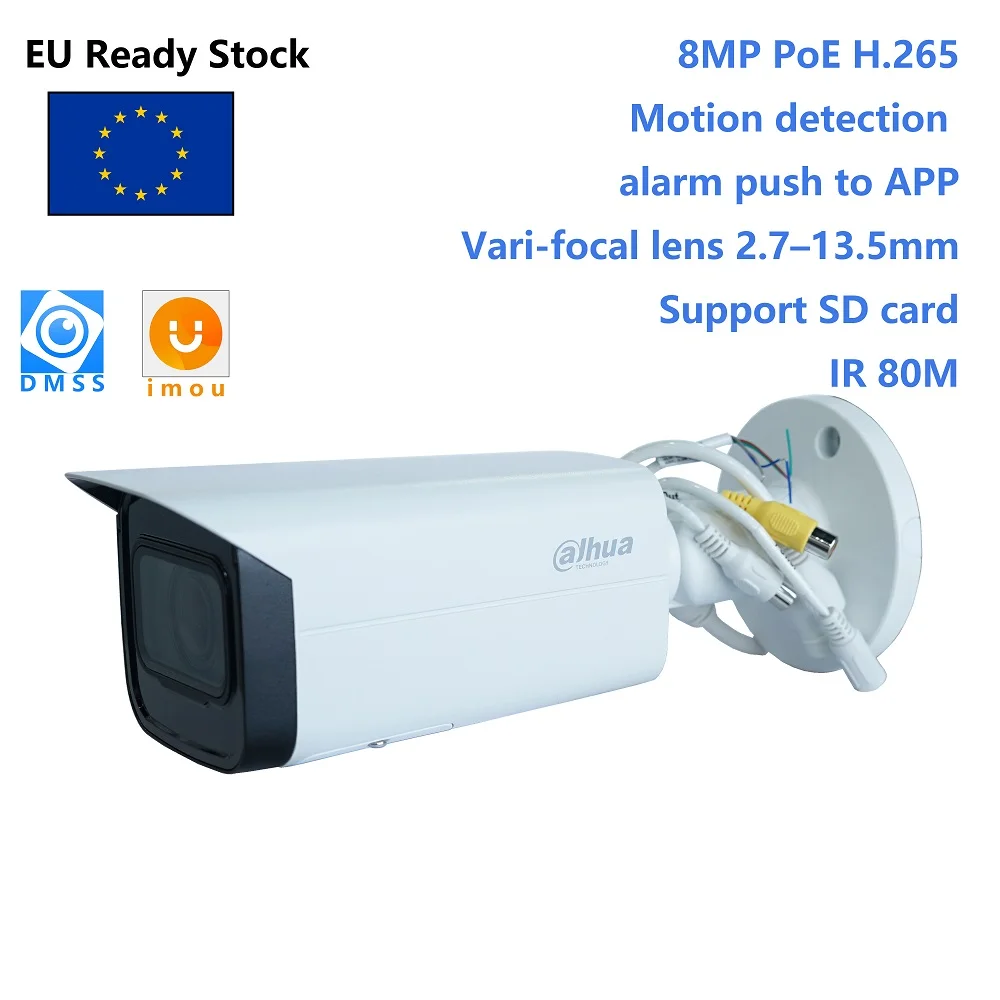 US $125.40 Dahua Original 8MP IR Varifocal Bullet Network IP Camera HFW2831TZASS2 Motorized lens 27135mm