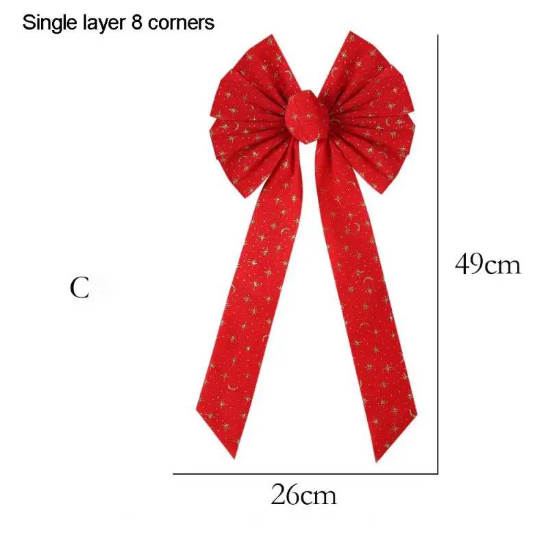 5 Size Christmas Decorations For Home Christmas Bow-knot Ornaments Red Golden Powder Christmas Tree Party Pendants Decoration HF