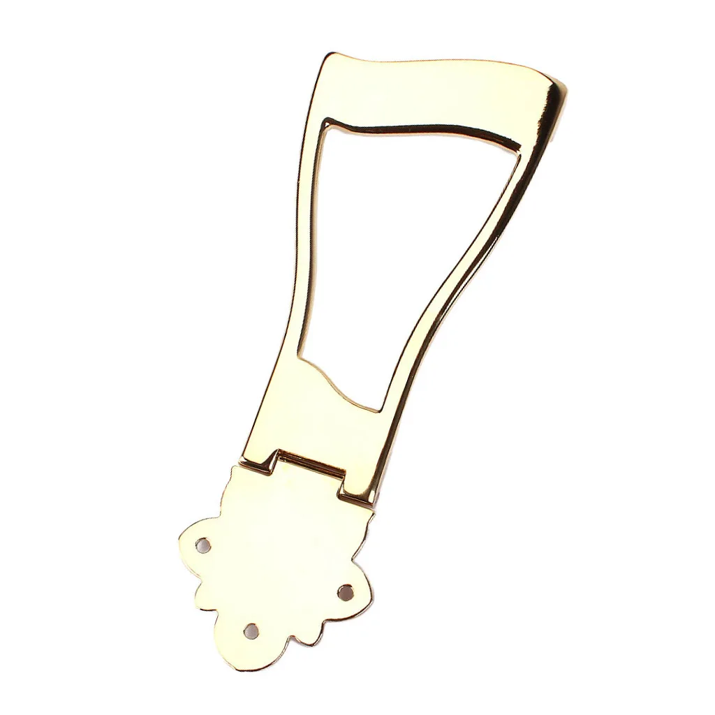 Metal 6 Strings Jazz Guitar Bridge Tailpiece Replacement for Hollowbody Archtop Guitar, Gold