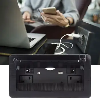 

Power Socket Aluminum Alloy Multifunctional Table Desktop Home Office Meeting Room Hotel Table Appliances UK Standard