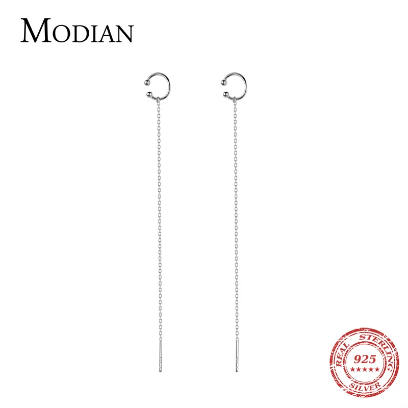 Modian круглые простые ювелирные изделия стерлингового серебра 925 длинная цепочка