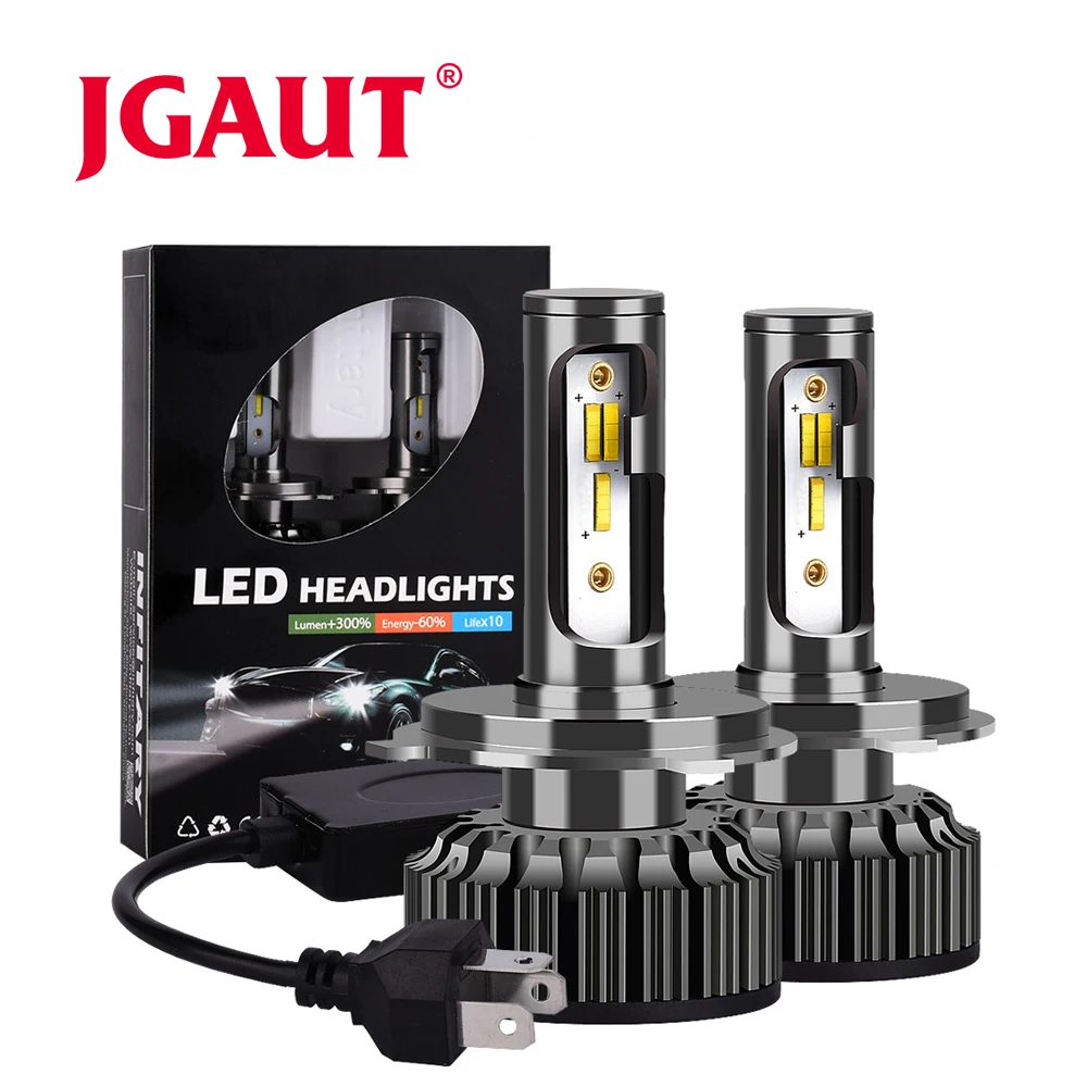 

JGAUT A6 2 Pcs H4 LED H1 H11 9005 9012 H7 LED car headlight 3 color changing headlights 3000K 4300K 6500K flash 72W Auto Lights