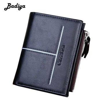 

Brief Men Wallet Solid Color Vertical Clutch Bag Multi-card Slot Credit Card Holder High Quality Short Hasp Zipper Male Purse