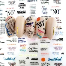 Новинка 1 лист 3D красочная буква осень дизайн ногтей стикер s Смешанная форма для ногтей наклейки украшения Маникюр Z0232