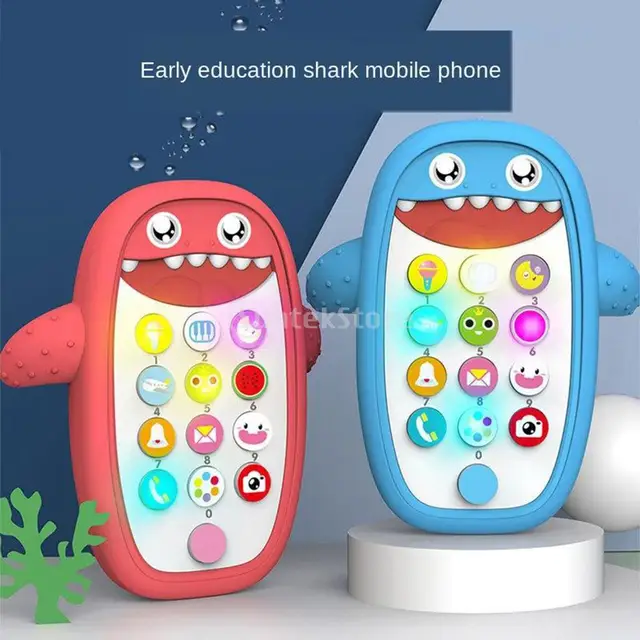 Cute Baby Intelligent Teething Phone Toy Adjustable Volume Educational Toys Baby Music Mobile Phone Toys 6 12 Months 1