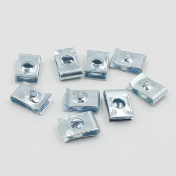 

100x Train Plane Car Door Panel Fastener U Type Gasket Fender Metal Silver Clips