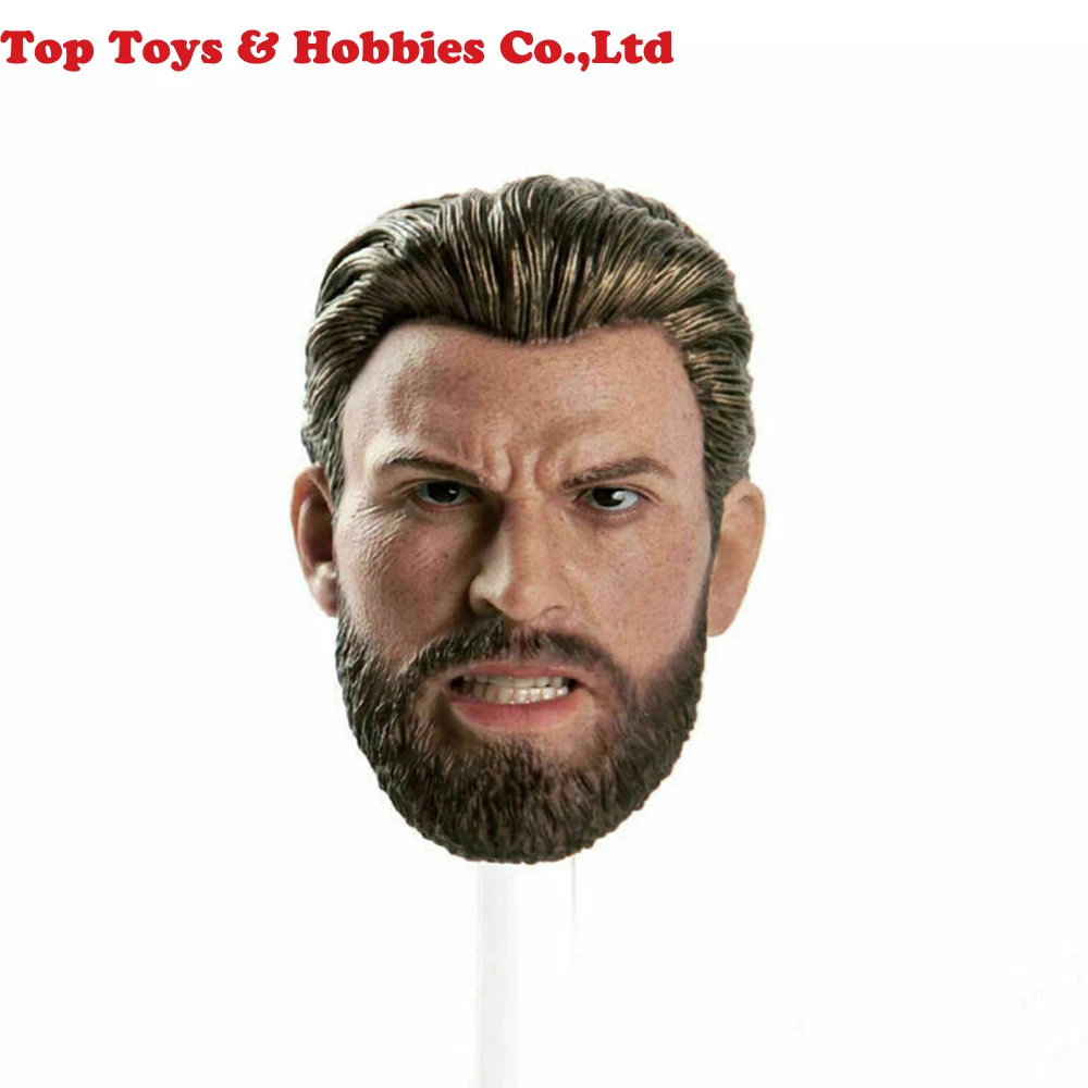 

New stock 1/6 Avengers Captain America Chris Evans Angry Ver. Head Sculpt for Male Action Figure
