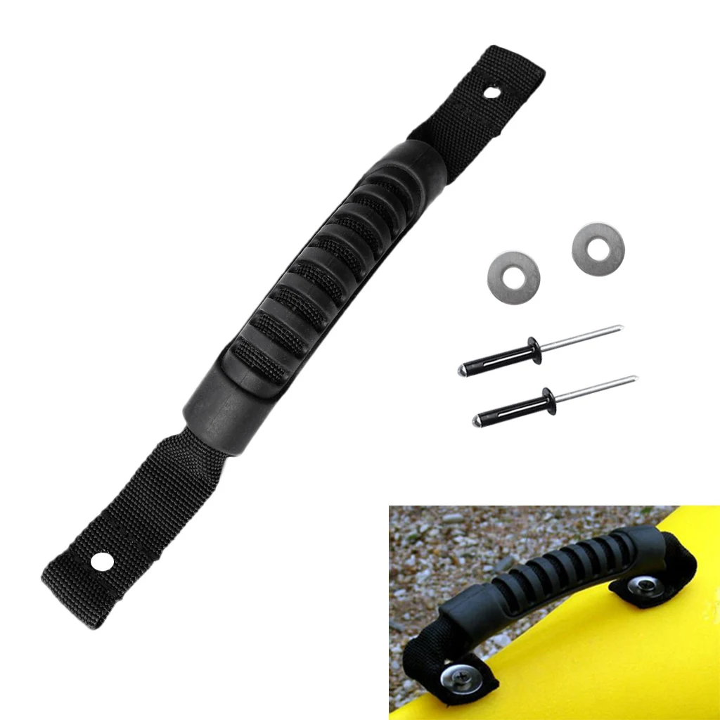 Universal Kayak Side Mount Carry Handle / Luggage Handle / sit on top Fishing Boat Canoe Strap with Tri Bulb Rivets